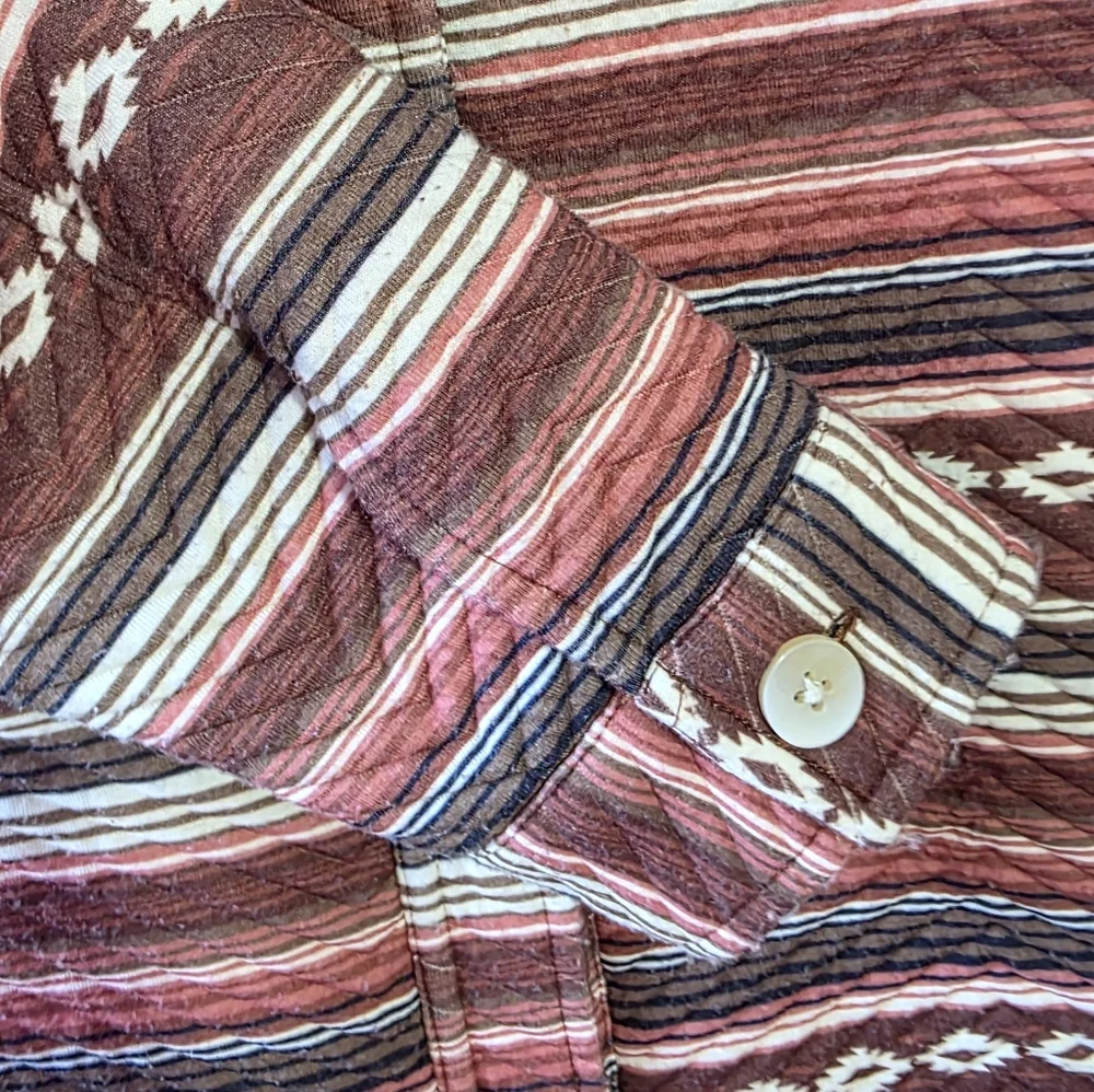 Shyanne Southwestern Stripe Button Front Jacket Size Medium Western Boho Quilted - Picture 6 of 8